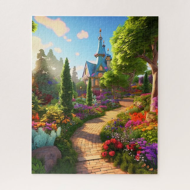Village Beautiful Green Colourful Girly Spring  Jigsaw Puzzle (Vertical)