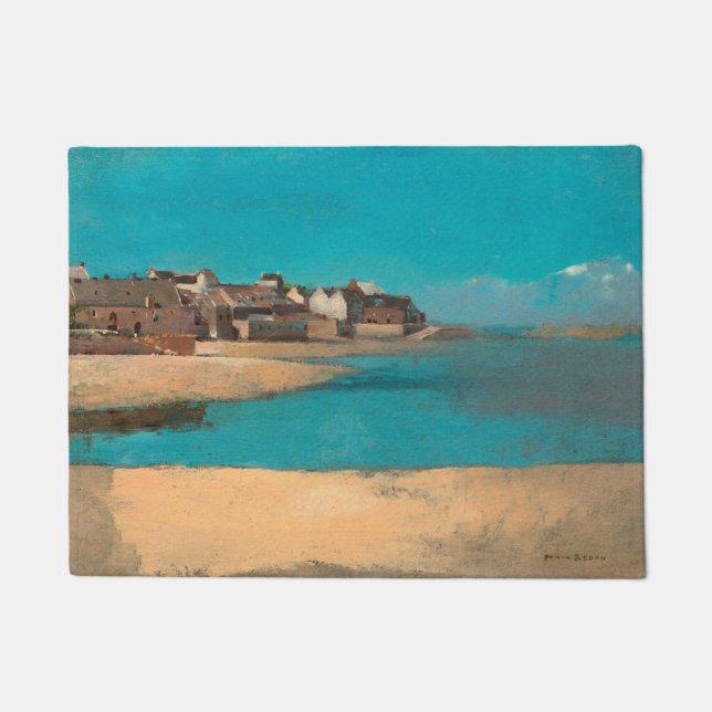 Village by the Sea in Brittany by Odilon Redon Doormat (Front)
