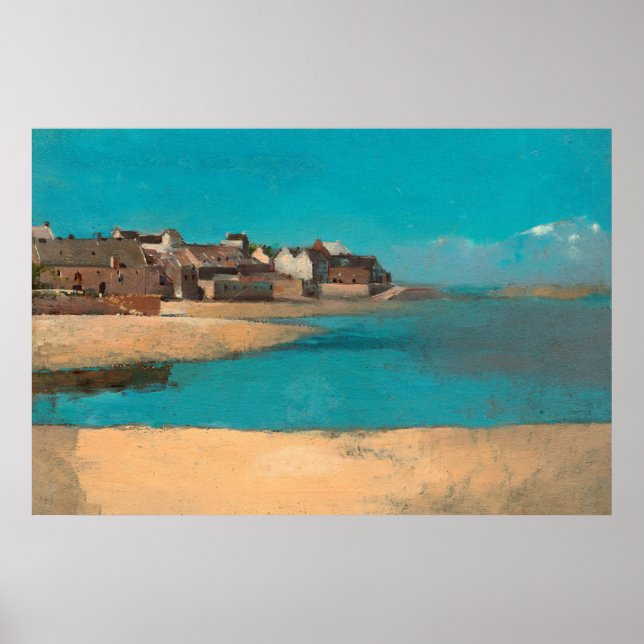 Village by the Sea in Brittany by Odilon Redon Poster (Front)