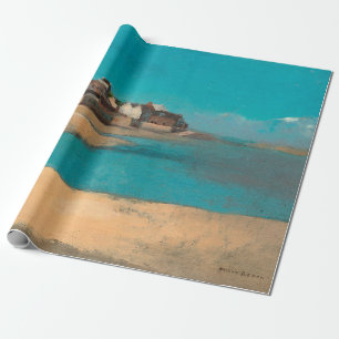 Village by the Sea in Brittany by Odilon Redon Wrapping Paper
