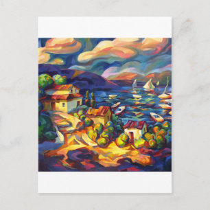 Village by the Sea Postcard