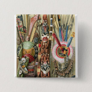 Village chief of the Loango Coast 15 Cm Square Badge