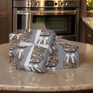 Village Christmas Snow Globe  Wrapping Paper