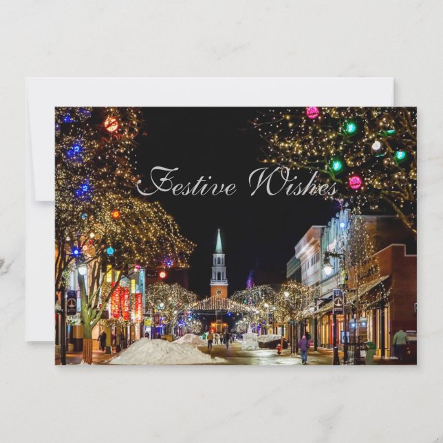 Village Church Christmas Carols Event Holiday Card (Front)