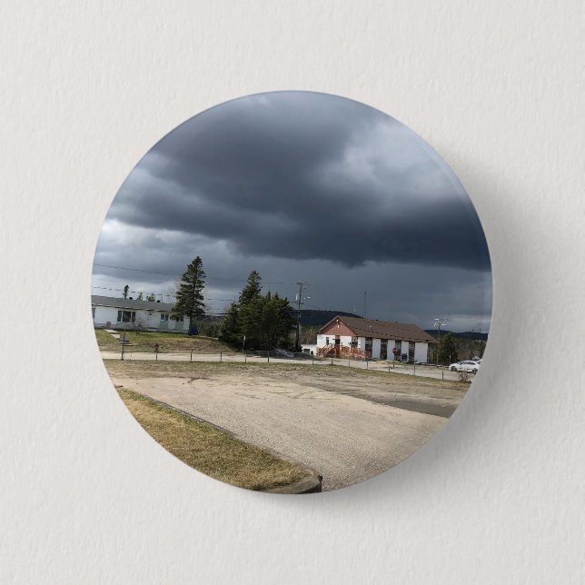 village clouds 6 cm round badge (Front)