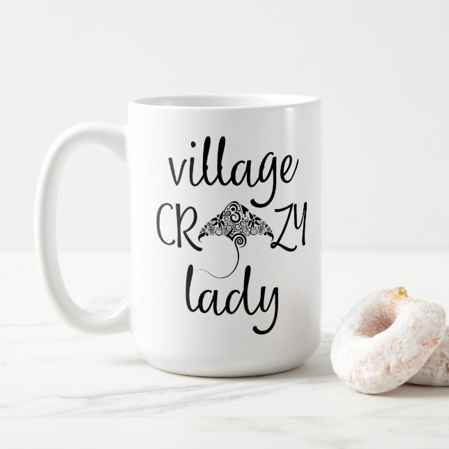 Village Crazy Lady with a Stingray Coffee Mug (With Donut)