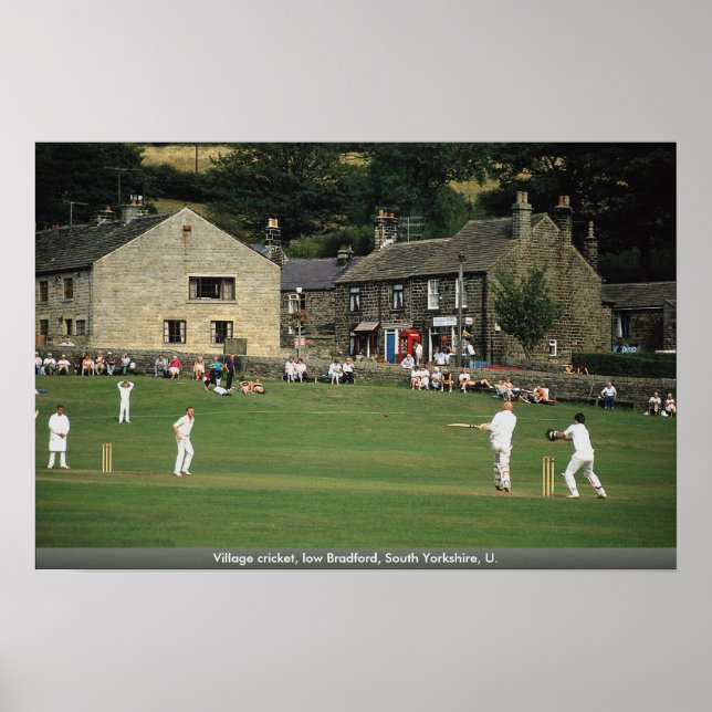 Village cricket, low Bradford, South Yorkshire, U. Poster (Front)
