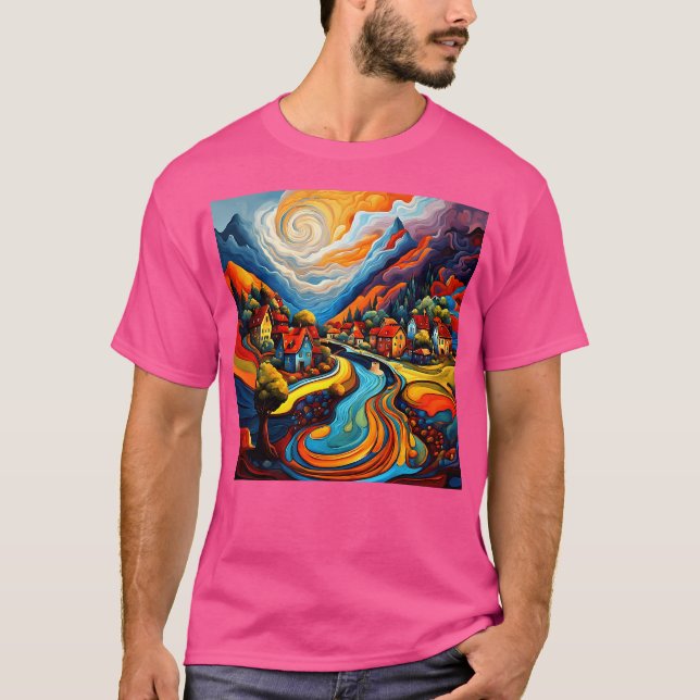 Village In Fjord 10 Active T-Shirt (Front)