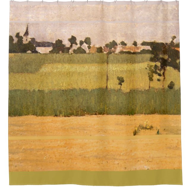 Village in France  impressionist landscape art Shower Curtain (Front)