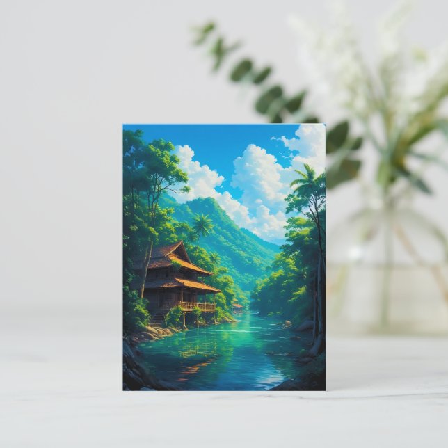 Village in Nature’s Embrace Postcard (Standing Front)