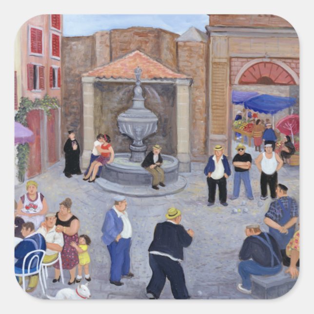 Village in Provence Square Sticker (Front)