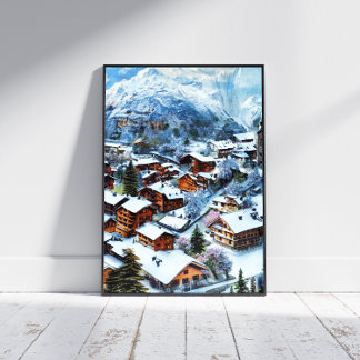 Village in the Mountains Poster