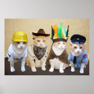 Village Kitties Poster