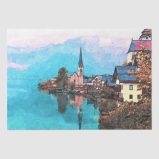 Village Landscape 3 Wall Art Decoupage Tissue Paper