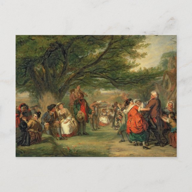 Village Merrymaking Holiday Postcard (Front)