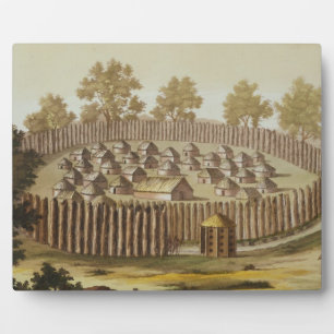 Village of an Indigenous Tribe in Florida, engrave Plaque