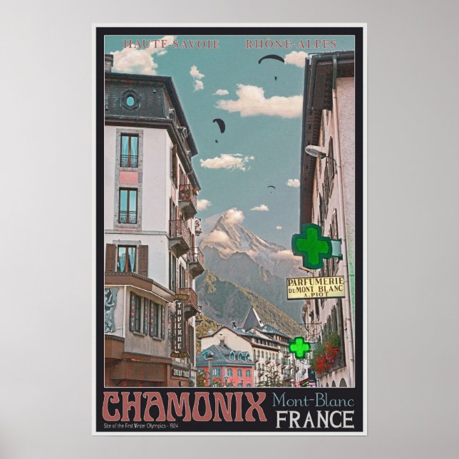 Village of Chamonix (black) Poster (Front)
