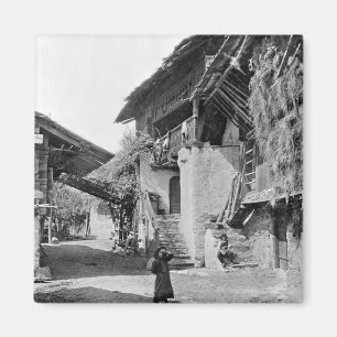 Village of Valais, early 20th century Magnet