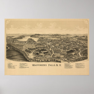 Village of Wappingers Falls Town Map Poster