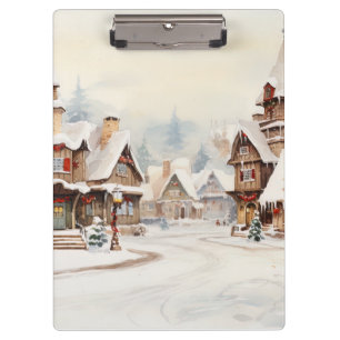 Village on a Christmas day Clipboard