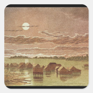 Village on Basilan, Philippines Square Sticker