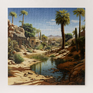 Village on Desert Jigsaw Puzzle