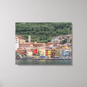 Village on Lake Garda view canvas print