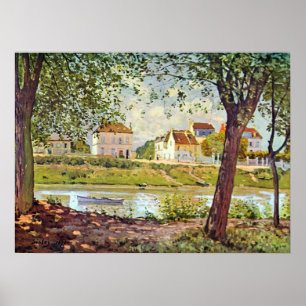 Village on the banks of the Seine by Alfred Sisley Poster