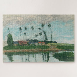 Village on the Edge of a Pond (1869) by Pissarro Jigsaw Puzzle