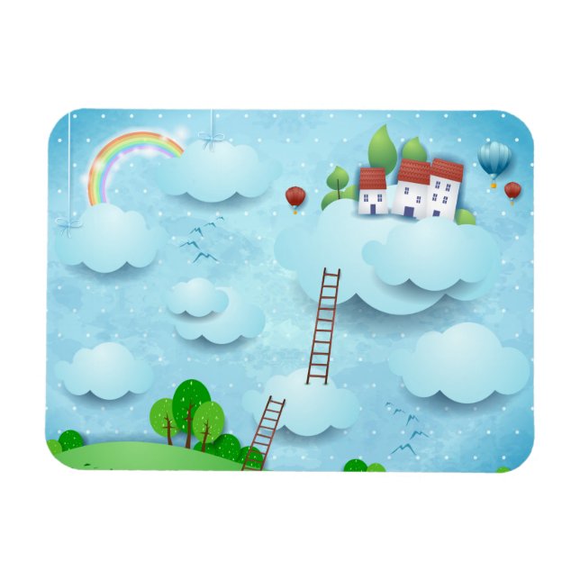 Village over the Clouds Magnet (Horizontal)