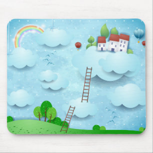 Village over the Clouds Mouse Mat