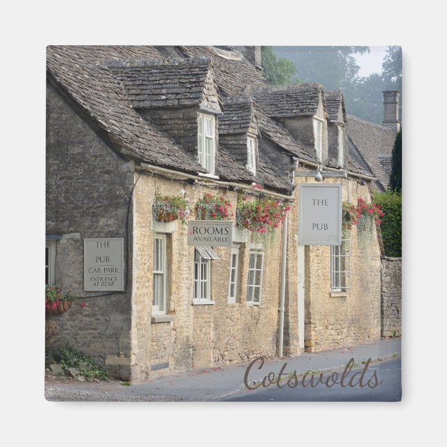 Village pub in the Cotswolds text magnet (Front)