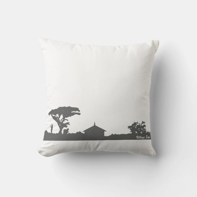 Village Scene Cushion (Front)
