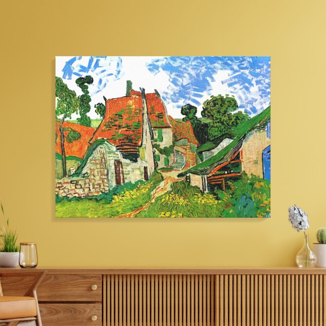 Village Street by Vincent van Gogh Canvas Print (Insitu(LivingRoom))