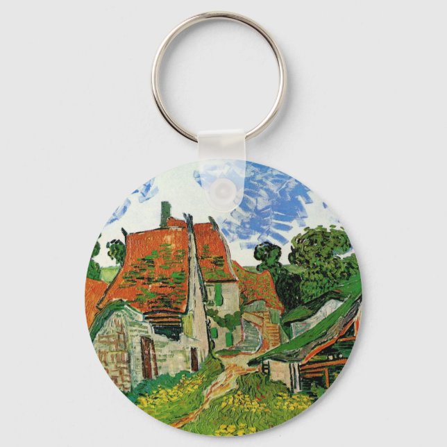 Village Street by Vincent van Gogh Key Ring (Front)