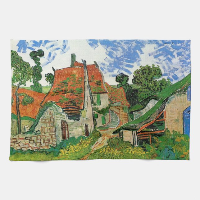 Village Street by Vincent van Gogh Tea Towel (Horizontal)