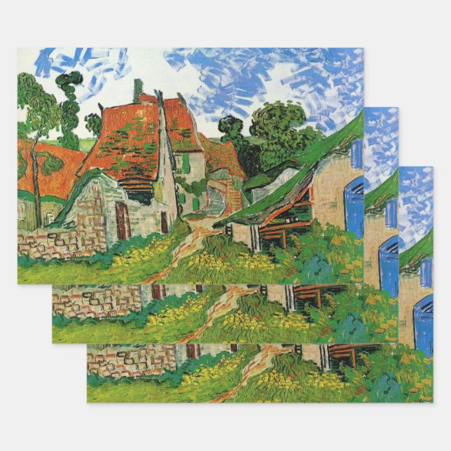 Village Street by Vincent van Gogh Wrapping Paper Sheet (Set)