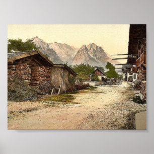Village street, Garmisch, Upper Bavaria, Germany c Poster