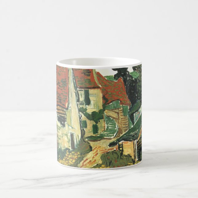 Village Street in Auvers by Vincent van Gogh Coffee Mug (Center)
