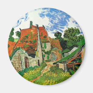 Village Street in Auvers by Vincent Van Gogh Magnet