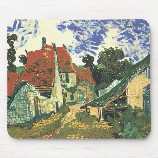 Village Street in Auvers by Vincent van Gogh Mouse Mat (Front)