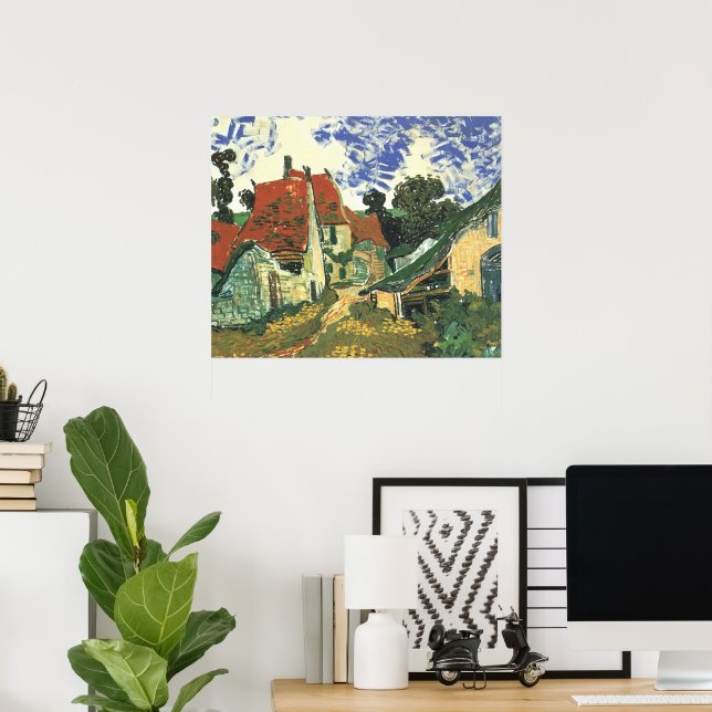 Village Street in Auvers by Vincent van Gogh Poster (Home Office)