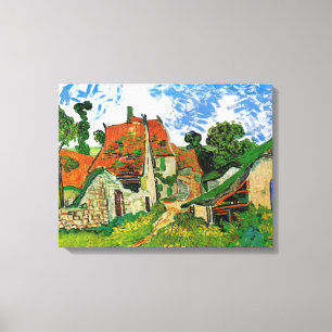 Village Street in Auvers, Vincent van Gogh Canvas Print