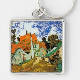 Village Street in Auvers, Vincent van Gogh Key Ring