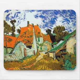 Village street in Auvers, Vincent van Gogh Mouse Mat