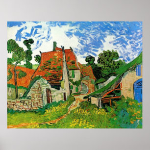 Village Street in Auvers Vincent Van Gogh Poster