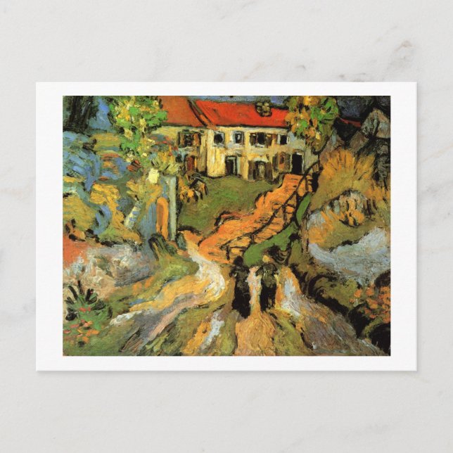 Village Street Steps Two Figures Van Gogh Fine Art Postcard (Front)