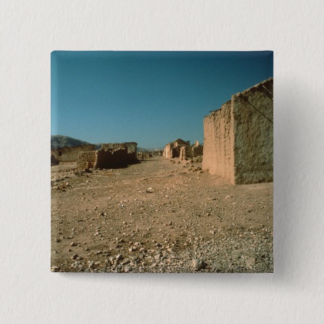 Village Street with Houses 15 Cm Square Badge (Front)