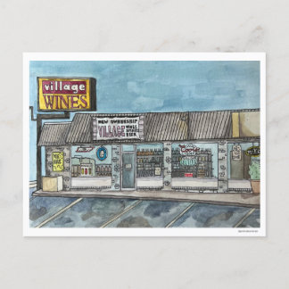 Village Wines Handpainted Postcard