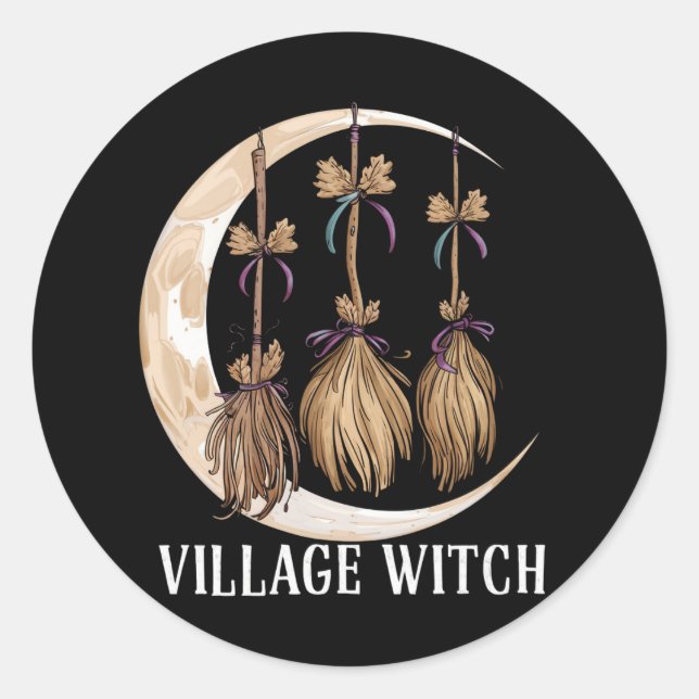 Village Witch Gothic Occult Wicca Pagan Nature Classic Round Sticker (Front)